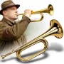 V-TONE VHT 1 Bb Signal Trumpet Bugle – Brass with Clear Lacquer, Valveless, 120 mm Bell, Mouthpiece Included
