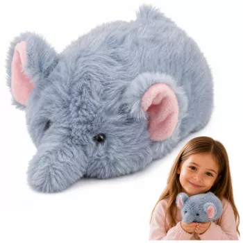 LEAN TOYS Plush Elephant Mascot Cuddly Toy Soft Small Gray 18 cm