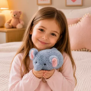 LEAN TOYS Plush Elephant Mascot Cuddly Toy Soft Small Gray 18 cm