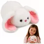 LEAN TOYS Plush Bunny Hare with Long Ears, White, 16 cm