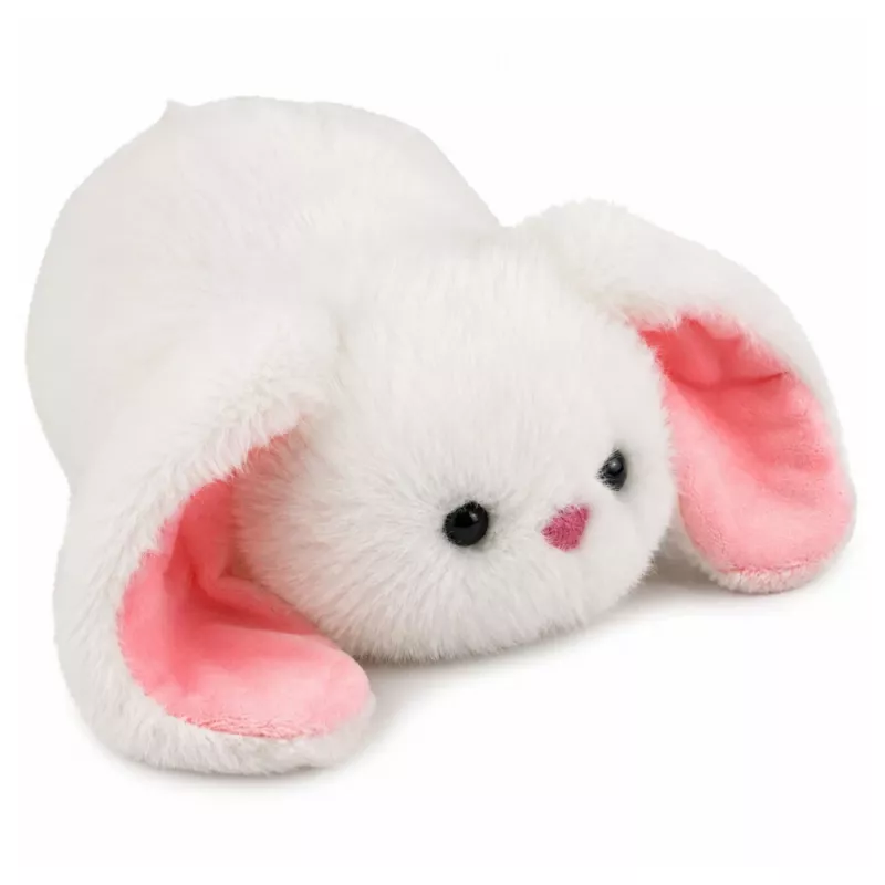 LEAN TOYS Plush Bunny Hare with Long Ears, White, 16 cm