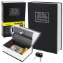LEAN Book-shaped Safe with Key Case, Black, 18x12 cm