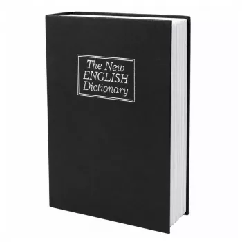 LEAN Book-shaped Safe with Key Case, Black, 18x12 cm
