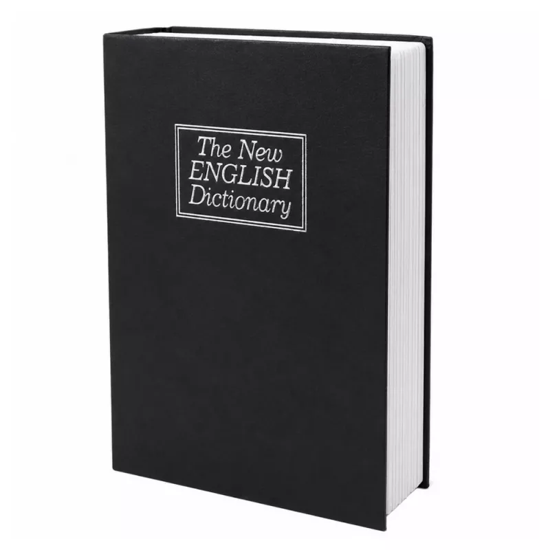 LEAN Book-shaped Safe with Key Case, Black, 18x12 cm