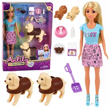 LEAN TOYS Anlily Big Dogs Doll Pet Grooming Accessories Set