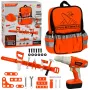 LEAN TOYS DIY Tool Backpack Battery Powered Screwdriver Belt 3.6V 180 RPM Rechargeable Kids Tool Set with Wearable Storage