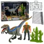 LEAN TOYS Dinosaur Hunter Set Action Figures with Movable Limbs, Mesh Weapon Accessories