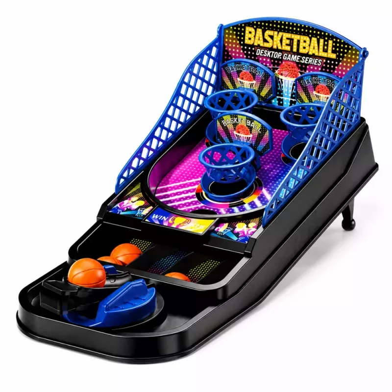 LEAN TOYS Mini Table Basketball Arcade Game 3 Baskets Launcher