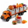 LEAN TOYS Orange Food Transport Truck 1:55 Die-Cast Model