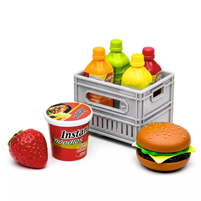 LEAN TOYS Orange Food Transport Truck 1:55 Die-Cast Model