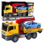 LEAN TOYS Tow Truck with Crane and Race Car – Lights & Sounds Playset