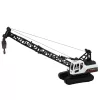LEAN TOYS Crawler Construction Crane with 360° Rotation, Movable Hook, White