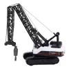 LEAN TOYS Crawler Construction Crane with 360° Rotation, Movable Hook, White