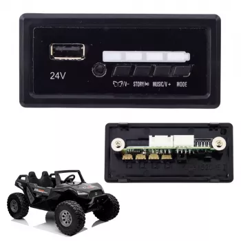 LEAN CARS 24V Music Panel Replacement for SX2039 SX1928 Ride-On Cars - Black