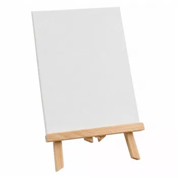 LEAN Artistic Painting Set with Beechwood Easel, 12 Canvases, 24 Acrylic Paints, 15 Brushes, and Accessories - 64 Pieces