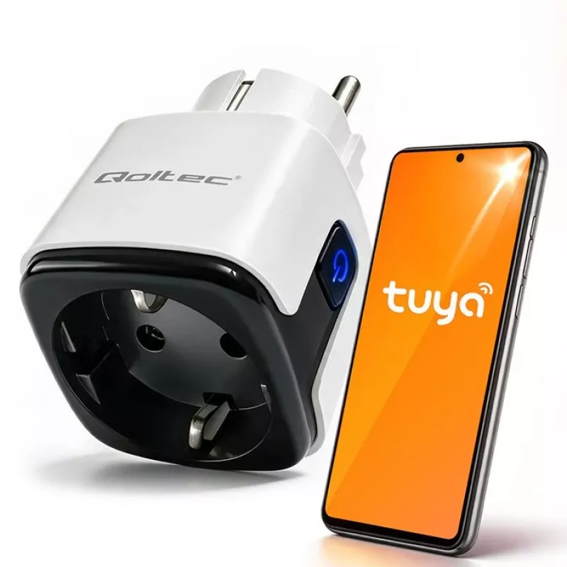 QOLTEC Smart WiFi Socket 16A with Energy Monitoring and Timer