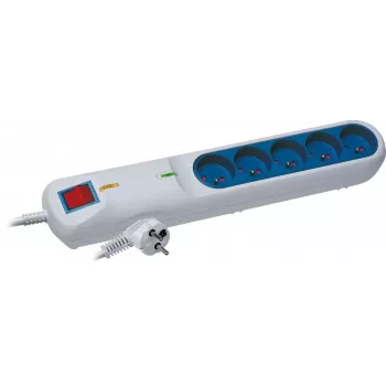 LESTAR LF-2005 Surge Protector Power Strip, 3 Outlets, 5 m, Grey