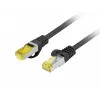 LANBERG Cat.6A S/FTP LSZH Patch Cable 20m Black – 10GbE, Fluke Passed, 26AWG Pure Copper