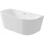 DEANTE KDS_015W Wall-Mounted or Free-Standing Acrylic Bathtub 150 cm, Oval, White, 220L Capacity, Integrated Overflow, Click-Clack Waste Included