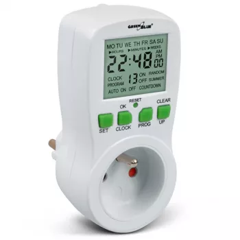 GreenBlue GB107 Digital Programmable Timer Switch 16 Programs 230V 16A Schuko