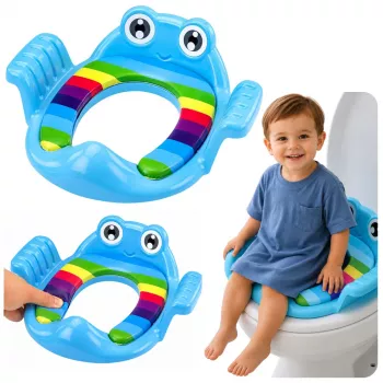 LEAN TOYS Soft Toilet Seat Cover for Children with Handles Blue