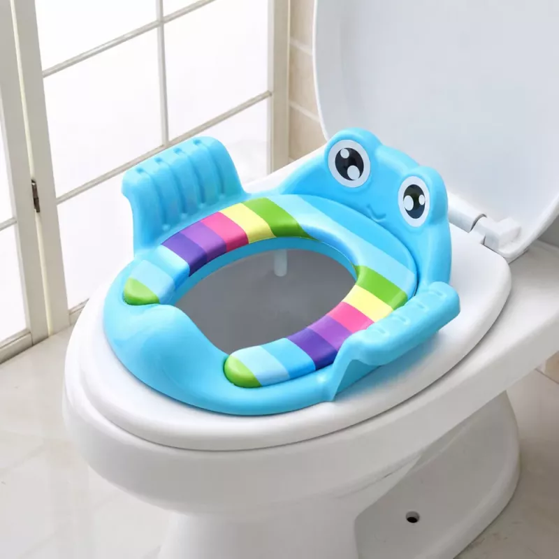 LEAN TOYS Soft Toilet Seat Cover for Children with Handles Blue