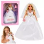 LEAN TOYS Anlily Bride Doll in Sequined Wedding Dress with Veil, Bouquet, Cake, Shoes, 29 cm