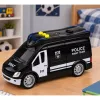 LEAN TOYS SWAT Special Unit Police Car Van with Lights and Sounds, 1:32 Scale, Pull-Back Action, Die-Cast Metal