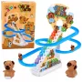 LEAN TOYS Capybara Track Slide with Moving Stairs, Lights & Sounds - Musical Climbing Toy for Kids 3+