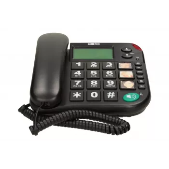 MAXCOM KXT480BB Corded Telephone with LCD Display, Black