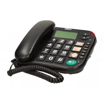 MAXCOM KXT480BB Corded Telephone with LCD Display, Black