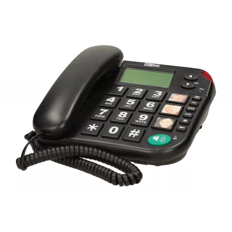 MAXCOM KXT480BB Corded Telephone with LCD Display, Black