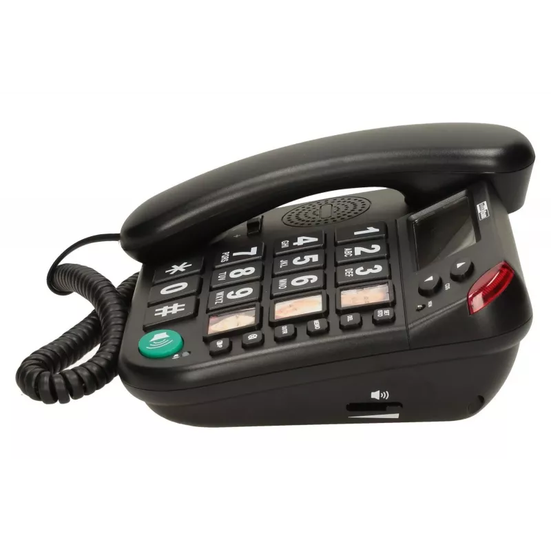 MAXCOM KXT480BB Corded Telephone with LCD Display, Black