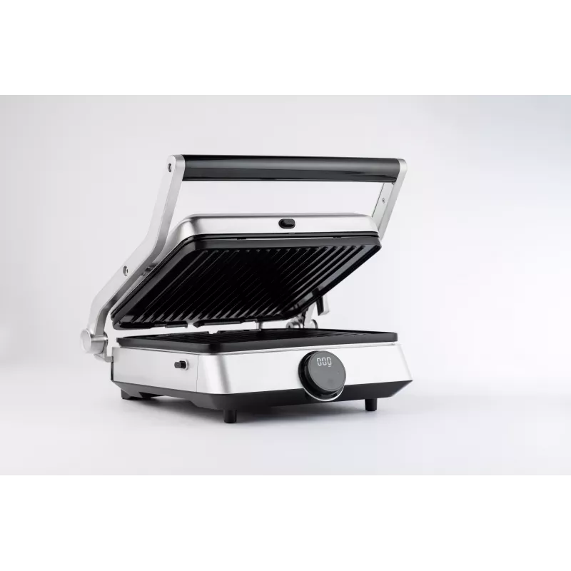 TORNADO TGC-5406-GS Contact Grill – 2000 W, Adjustable Thermostat, 180° Opening, Silver/Black