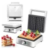 MPM MGO-41 Waffle Maker 1600W White – Belgian Waffle Iron with Non-Stick Plates