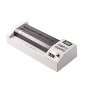 DELI E3895-EU A3 Office Laminator | 250 mm/min Hot & Cold Roller Lamination, 125 Micron Max, Anti-Jam, Black/Silver