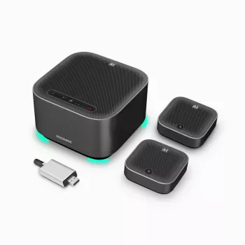 ROCWARE A10W 4K UHD Conference Camera with Dual Stereo Microphones, 120° FOV, 4x Digital Zoom, USB-C, Plug-and-Play, for Large Meeting Rooms, Compatible with Windows, macOS, Chrome OS