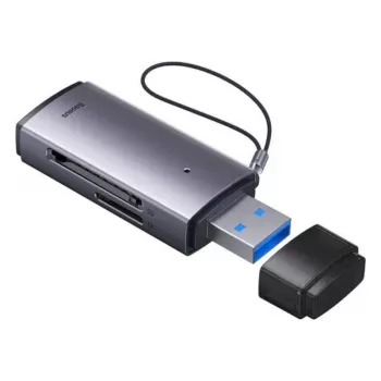 Baseus USB 3.0 2-in-1 SD & microSD Card Reader – Grey
