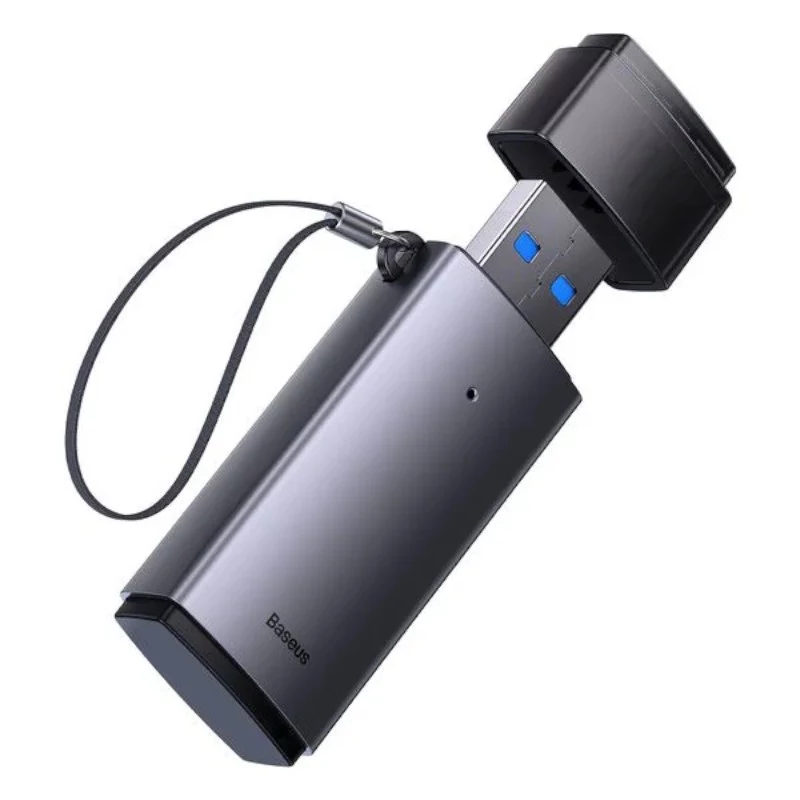 Baseus USB 3.0 2-in-1 SD & microSD Card Reader – Grey