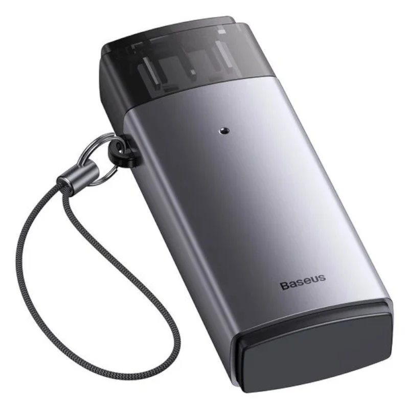 Baseus USB 3.0 2-in-1 SD & microSD Card Reader – Grey
