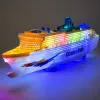 LEAN TOYS Passenger Cruise Ship Toy with Friction Drive, Lights and Sounds