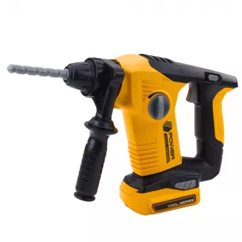 LEAN TOYS Children's Impact Hammer Drill with 4 Interchangeable Bits and Safety Glasses, Battery-Powered Toy Tool with Realistic Sound and LED Light, Yellow
