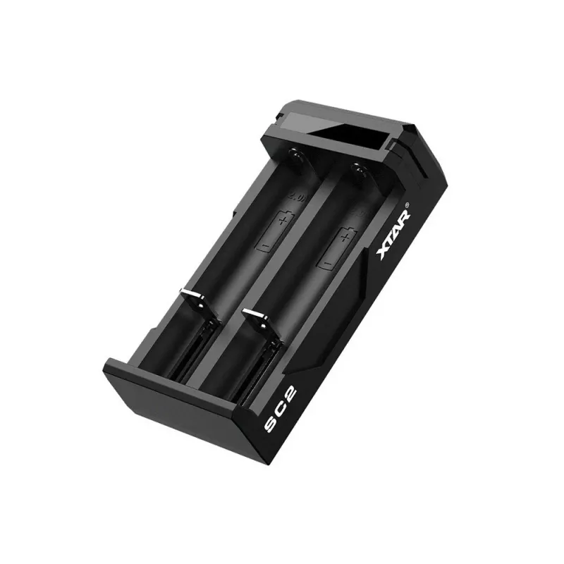 XTAR SC2 USB-C 2-Slot Li-ion Battery Charger with 2A Fast Charging and 0V Activation