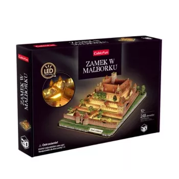 CubicFun 3D Puzzle Malbork Castle with LED Lighting - 200 Pieces