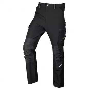 NEO TOOLS Mix&Match Work Trousers, 4-Way Stretch, Black-Green, Size XL