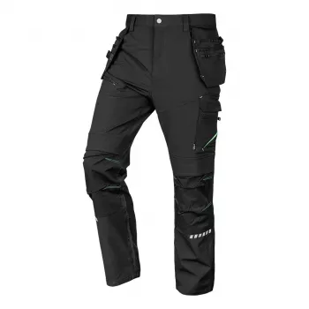 NEO TOOLS Mix&Match 4-Way Stretch Work Trousers with Cordura Reinforcements and Holster Pockets, Black, Size XXXL