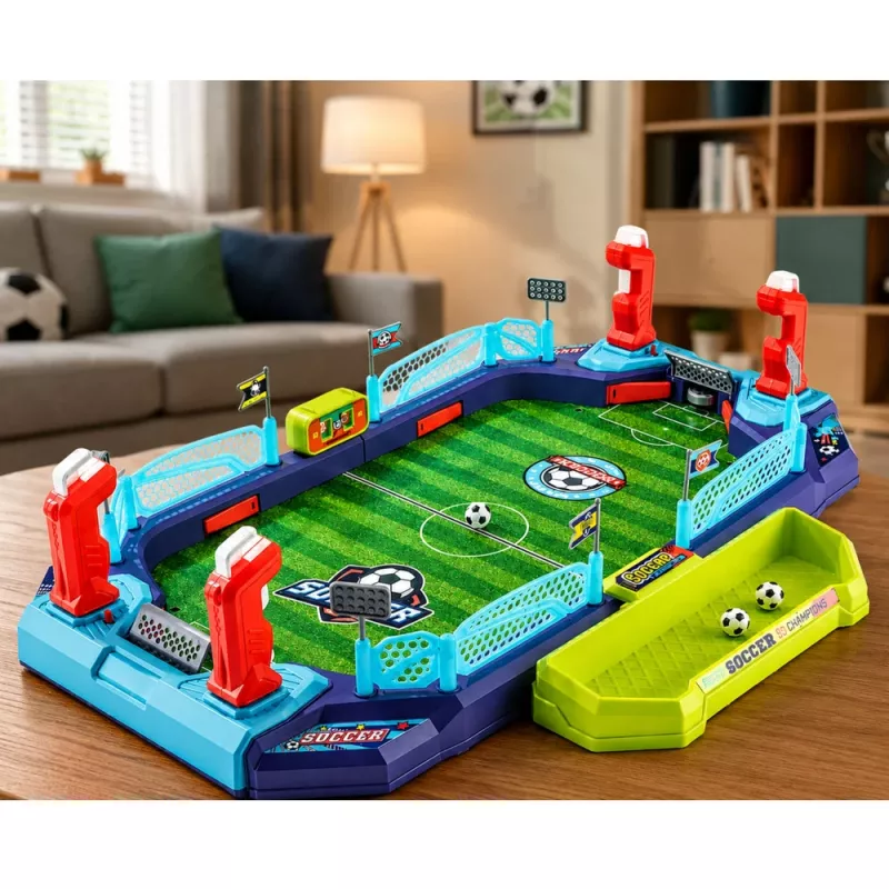 LEAN TOYS 2 in 1 Tabletop Soccer Hockey Arcade Game for 2 Players Counter
