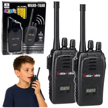 LEAN TOYS Walkie Talkie USB Noise Reduction Black 200M Range