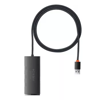 Baseus Lite Series 4-Port USB 3.0 Hub - 5Gbps, Bus-Powered, Black (WKQX030101)
