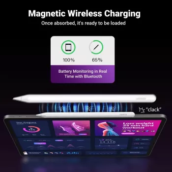 UGREEN LP653 2-in-1 Tablet & Phone Stand with 15W Qi Wireless Charger - White